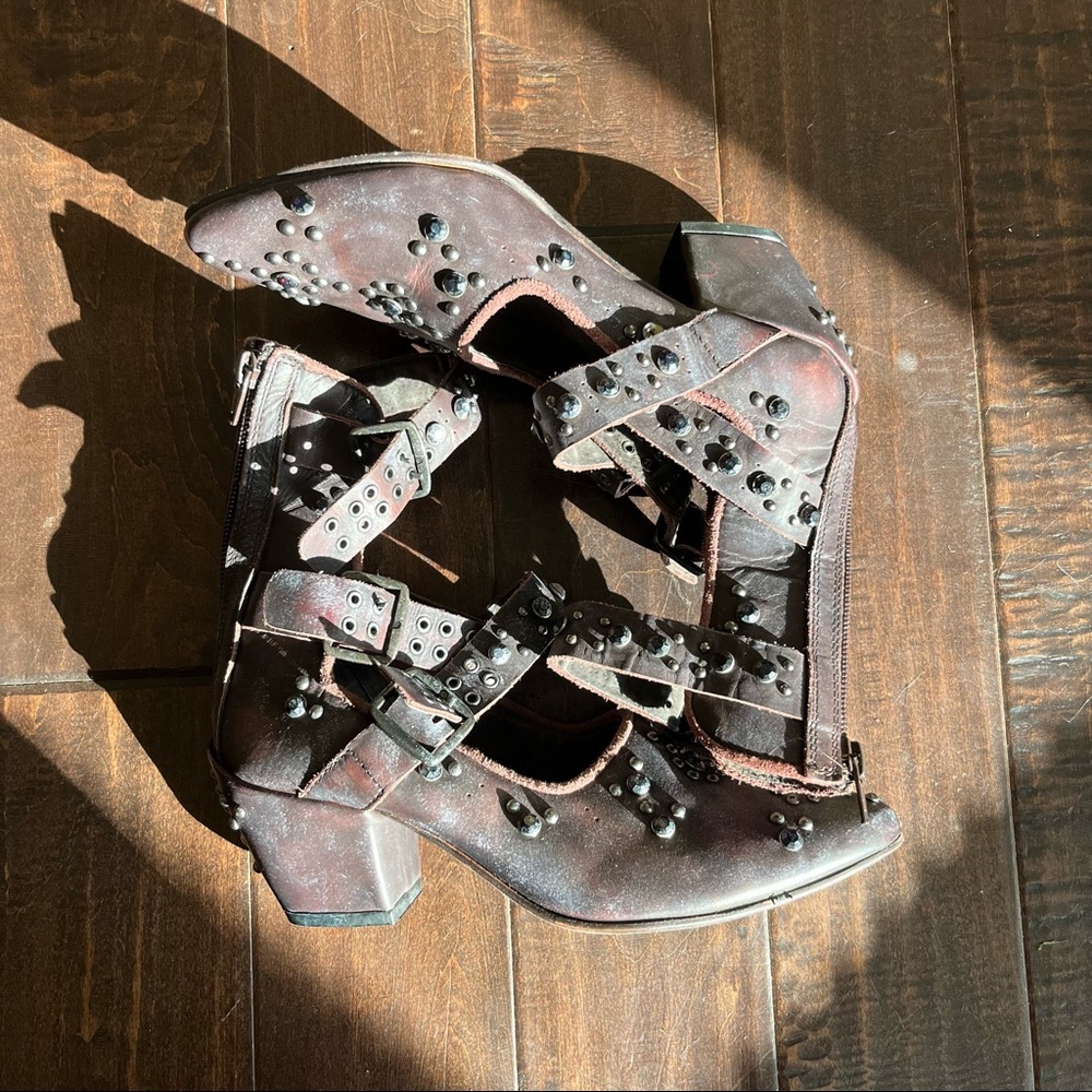 free people studded buckle booties